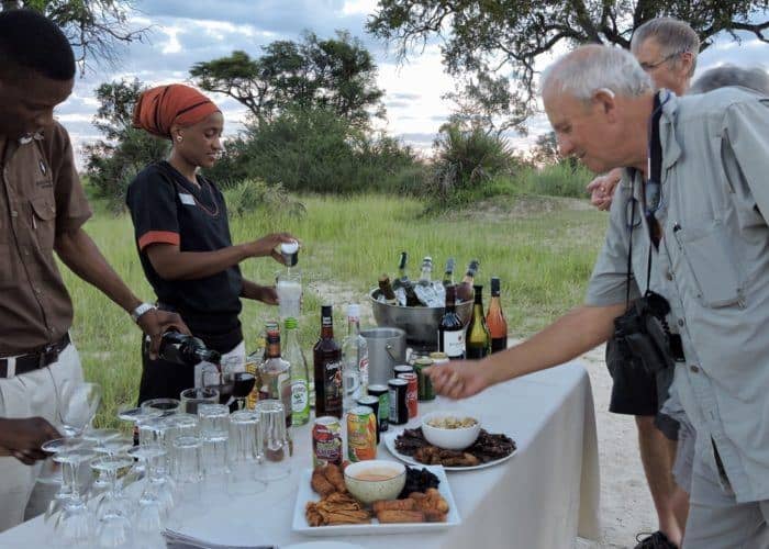 Sundowners on an African safari